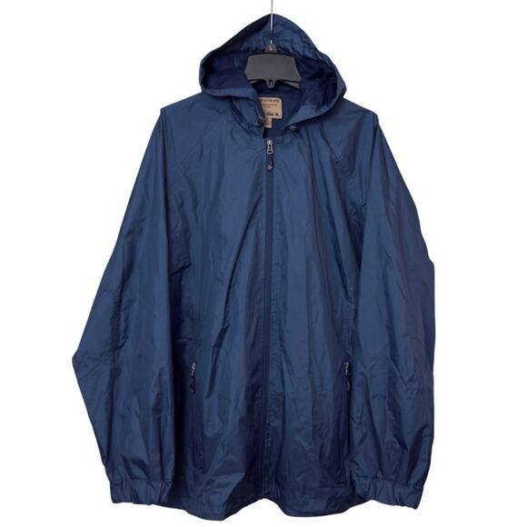 Cold Storage Foul Weather Gear Navy Hooded Jacket Mens 2XL Nylon Waterproof - Picture 1 of 11